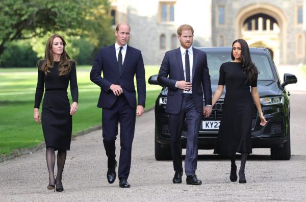 Prince William, Princess Kate, Prince Harry and Meghan Markle pictured in 2022.