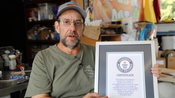 Ed Currie with his Guinness Book of World Records certificate. Pic: AP